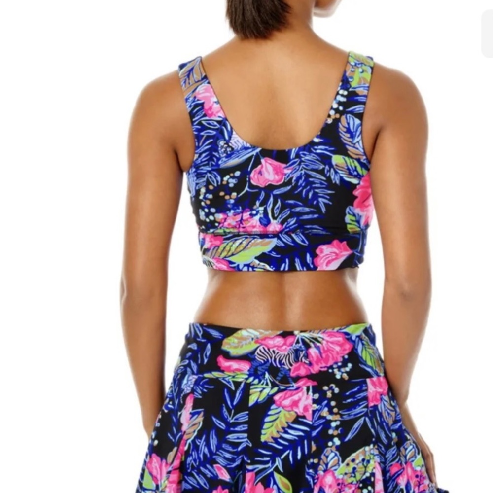 Lilly Pulitzer Sports Bra Onyx Multi-color San Remo Size MEDIUM
